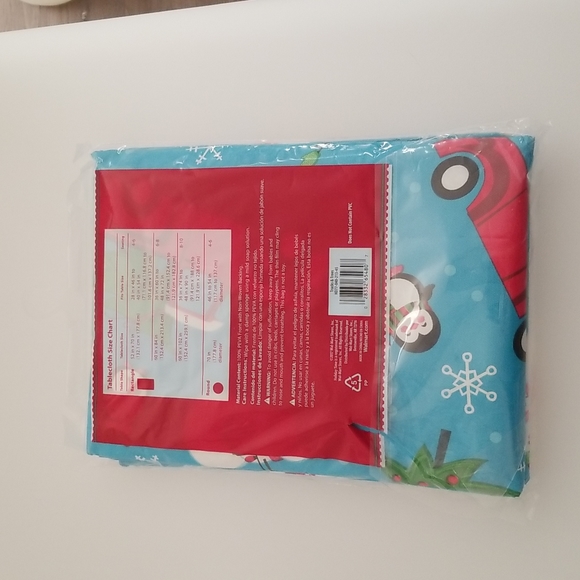 Lot of 2 Christmas snow man Round Table cloth - Picture 7 of 8